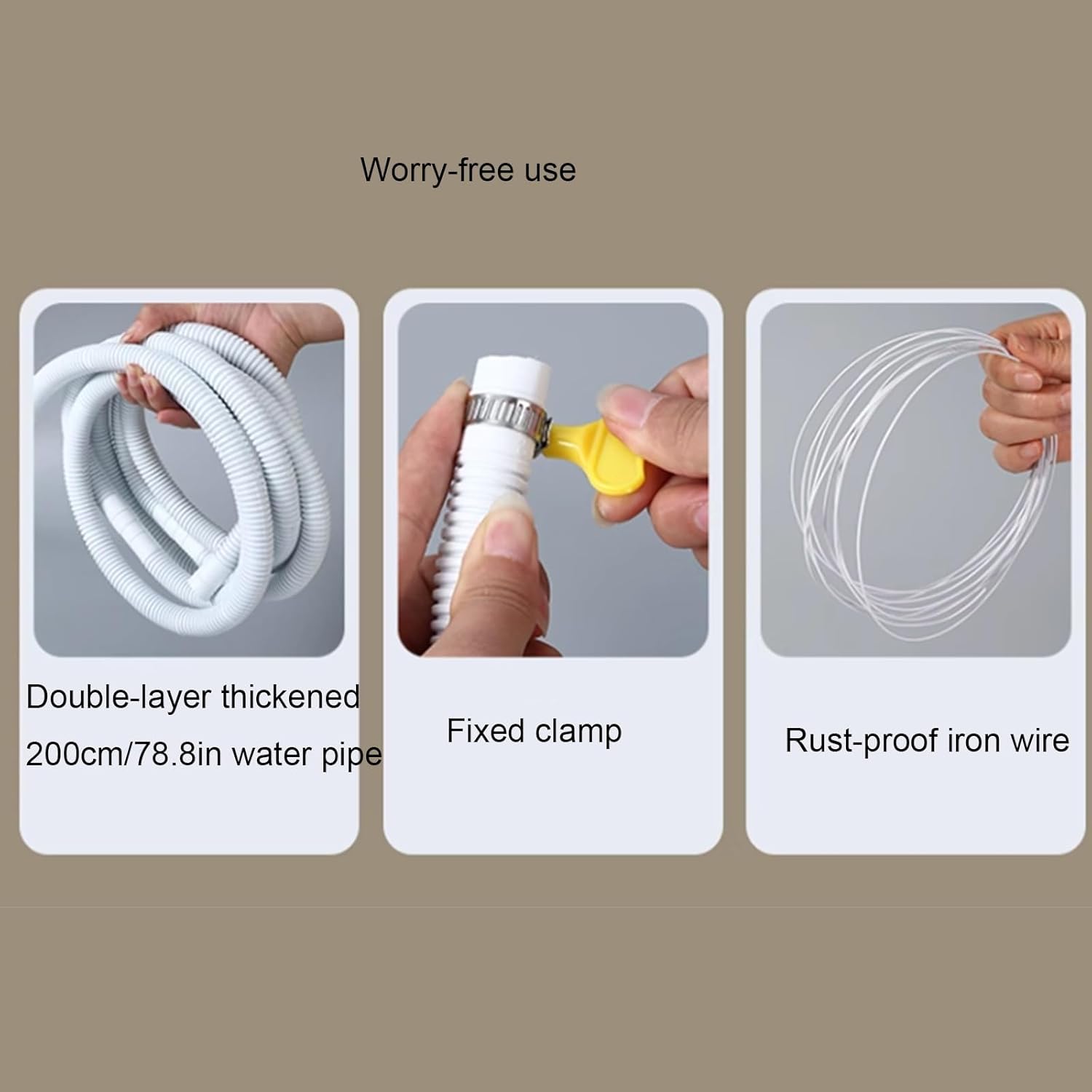 Condensate Drain Pan, Plastic Drain Pan with 200 Cm/78 Inch Hose, Suitable for Indoor and Outdoor Air Conditioner Units(91.5 * 45 * 2.5cm/36 * 17.7 * 0.98in)