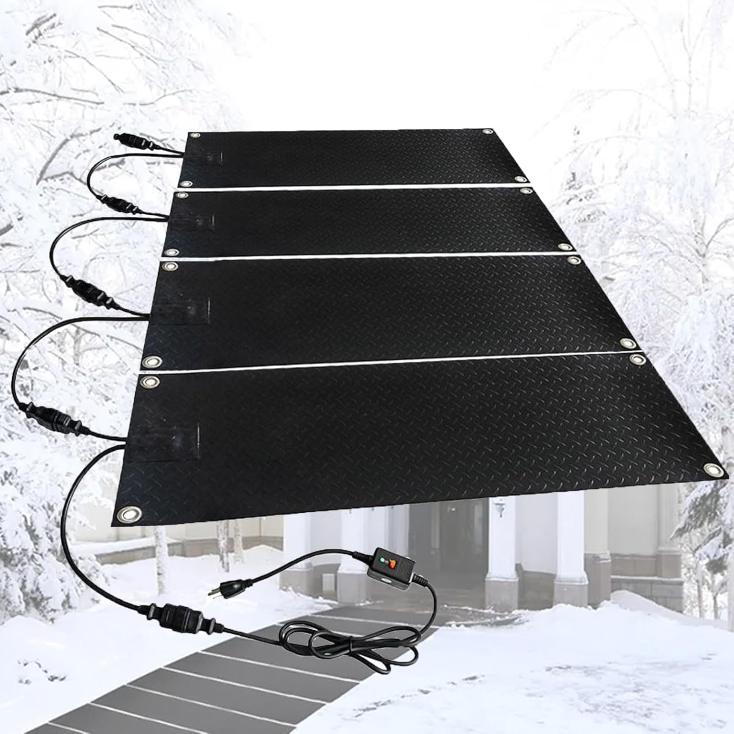 Snow and Ice Melting Mats,Heated Snow Melting Mats for Stairs,Stair Ice Melts,2 in/h Melting Speed,for Winter Outdoor Stairs, Steps, Doorways, Walkways, Driveway