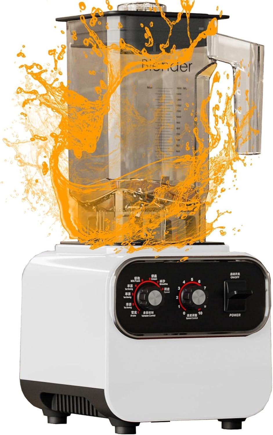 Professional High Speed Countertop Blender With 8 Durable Stainless Steel Blades, 2L BPA Free Blender For Shakes And Smoothies, Nuts, Ice And Fruits (Color : White, Size : 220V)