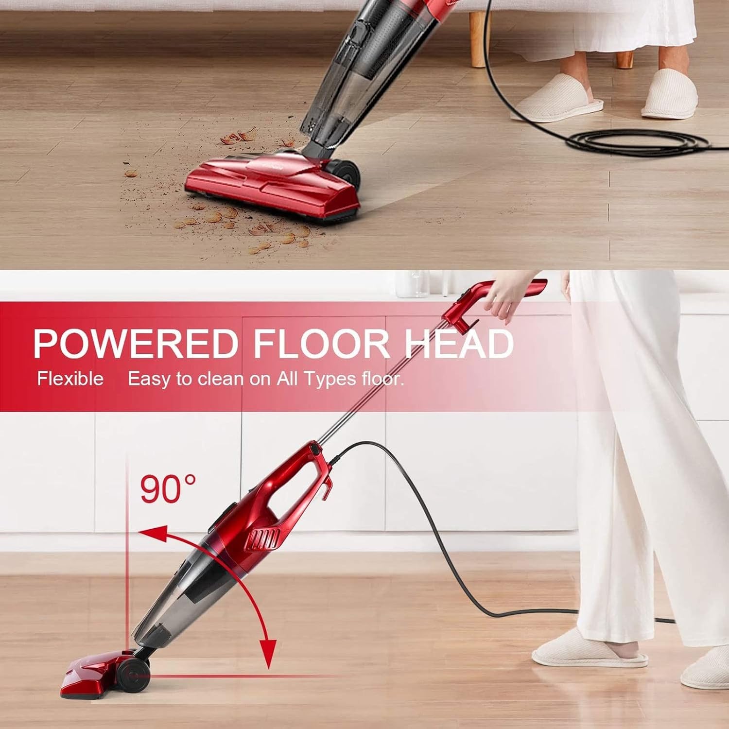 Vacuum Cleaners Household Vacuum Cleaner Power Suction Car Vacuum Cleaner Vertical Clean Vacuum Cleaner Handheld Sweeper Mopping Machine (Size : US) (One Color US)
