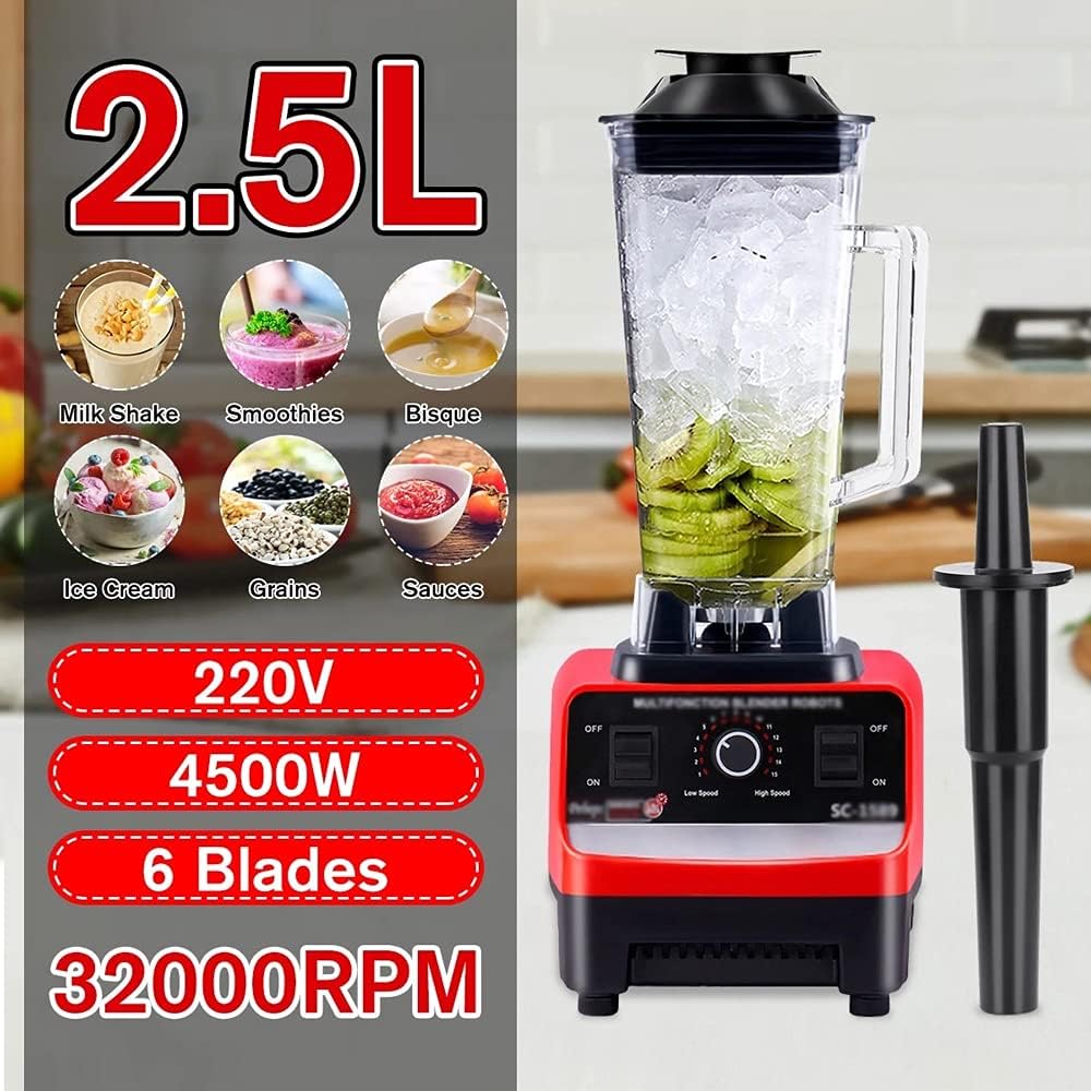 2.5L 4500W Blender Professional Heavy Duty Commercial Mixer Juicer Speed Grinder Ice Smoothies Coffee Maker