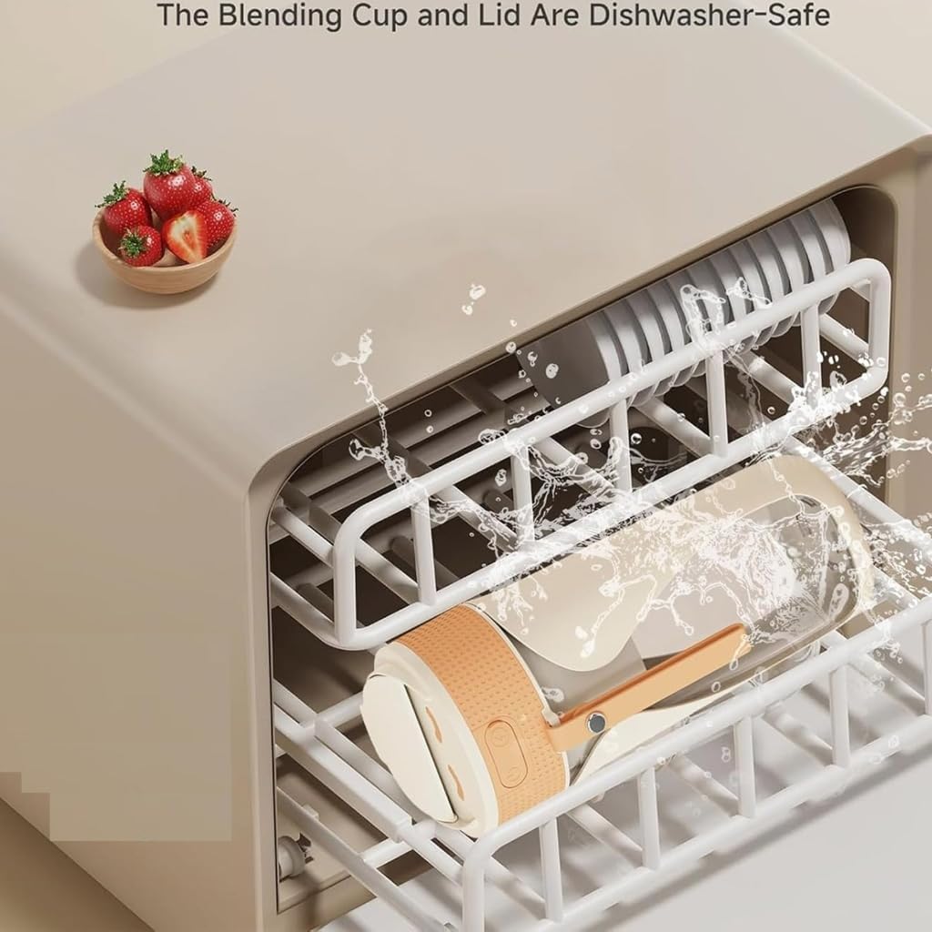 Portable Blender Cup with Ice-Crushing Fruit Veggie Juicer Cup for Home Camping