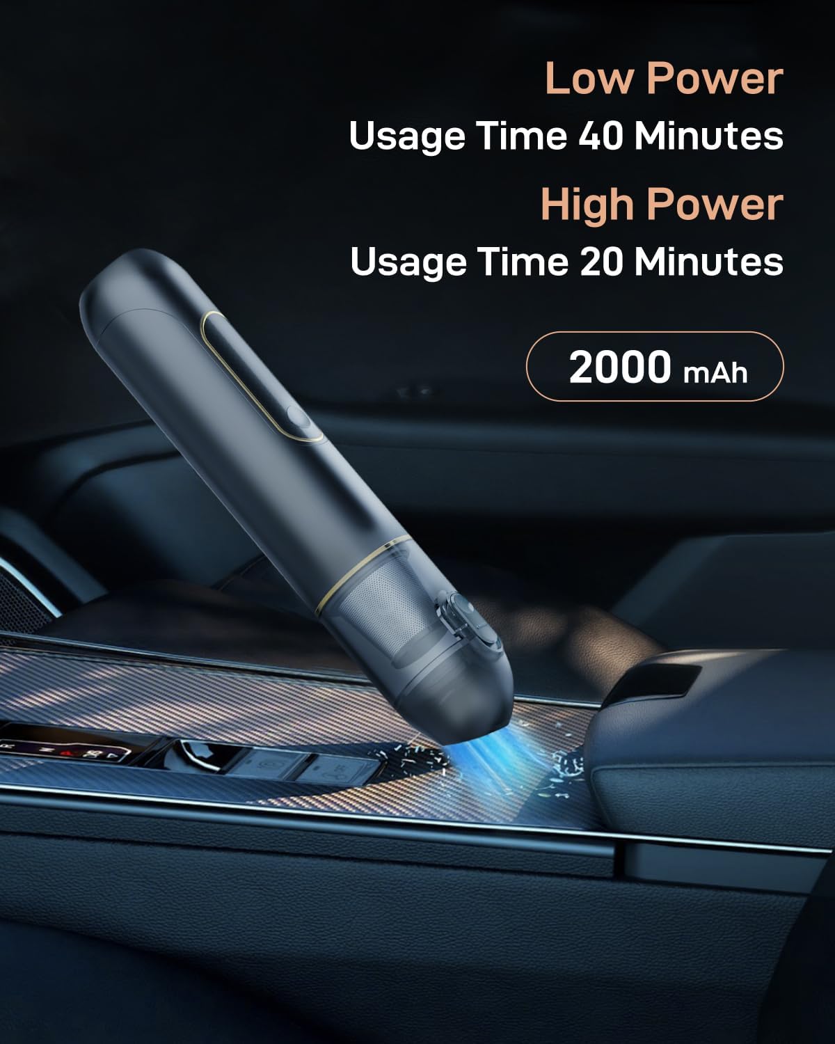 Car Vacuum, 3-in-1 Portable Cordless Handheld Vacuum Cleaner with HEPA Filter, Small Vacuum Type-C Charge, Blow & Suction and 20000pa Suction Power Blowing, for Car, Pet Hair, Office, Keyboards