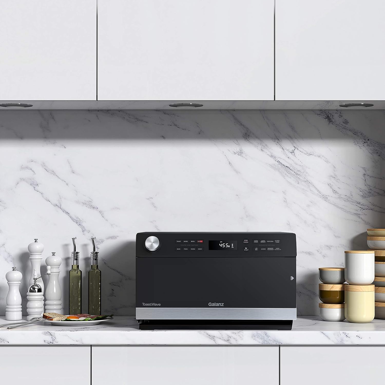 Galanz GTWHG09S1A09 4-in-1 ToastWave with TotalFry 360, Convection, Microwave, Air Fry, Toast Oven, 900W/0.9 Cu.Ft, Stainless Steel