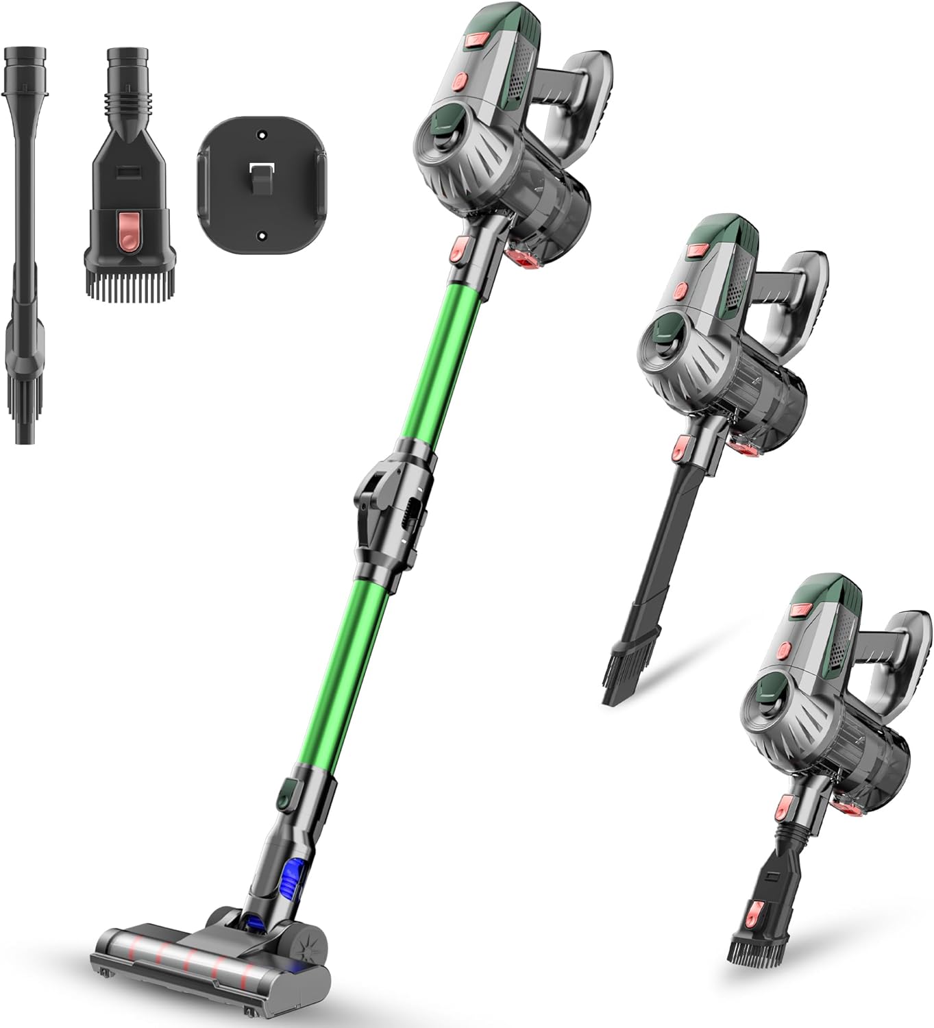 Cordless Vacuum Cleaner, Upgraded 15KPA 70 Minutes, Powerful Suction, Rechargeable, Lightweight, 180° Bendable Cane Vacuum Cleaner for Home/Pet Hair/Carpet/Floor