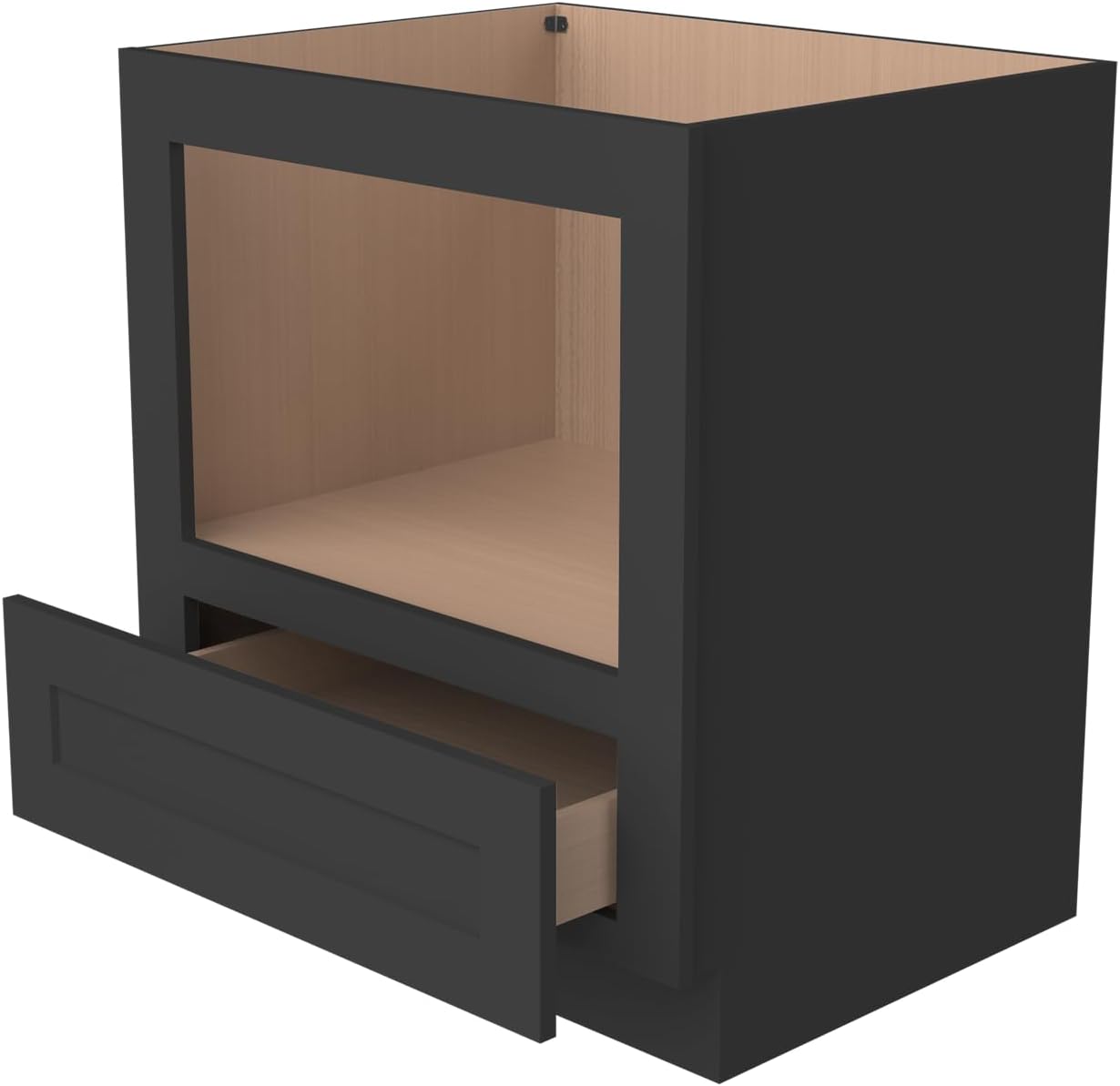 Microwave Base Cabinet – Solid Wood Shaker Style Kitchen Storage Base Unit with Drawer & Soft-Close Doors, RTA Pantry Cupboard for Dining Room, Coffee Bar 30