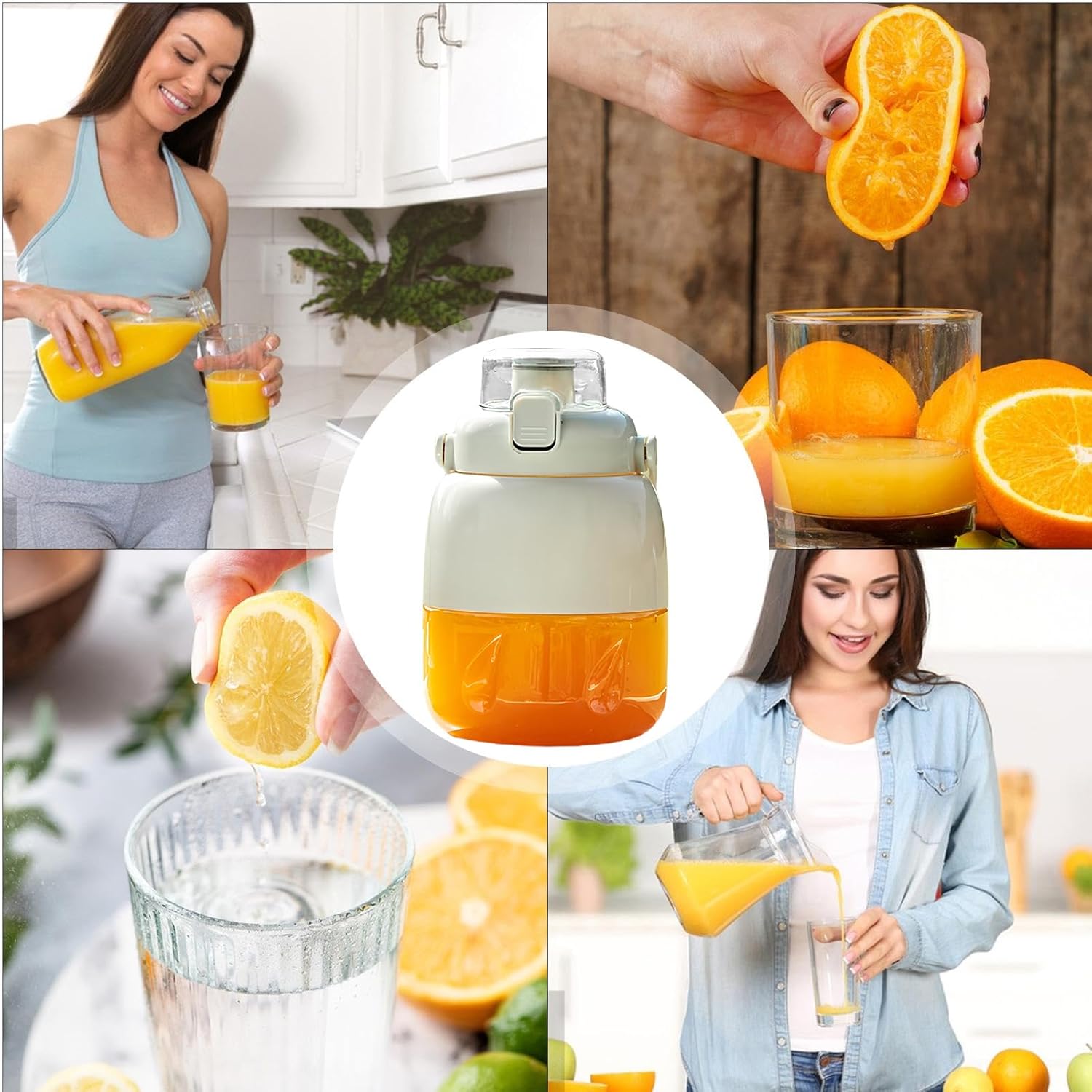 Cordless Blender Cup - Portable Juicer Bottle, 800ml Fruit Mixer | Electric Smoothiee Maker Machine, Rechargeable Citrus Press for Daily Drinks with Strong Power Orange Lemon Lime Use Accessoire