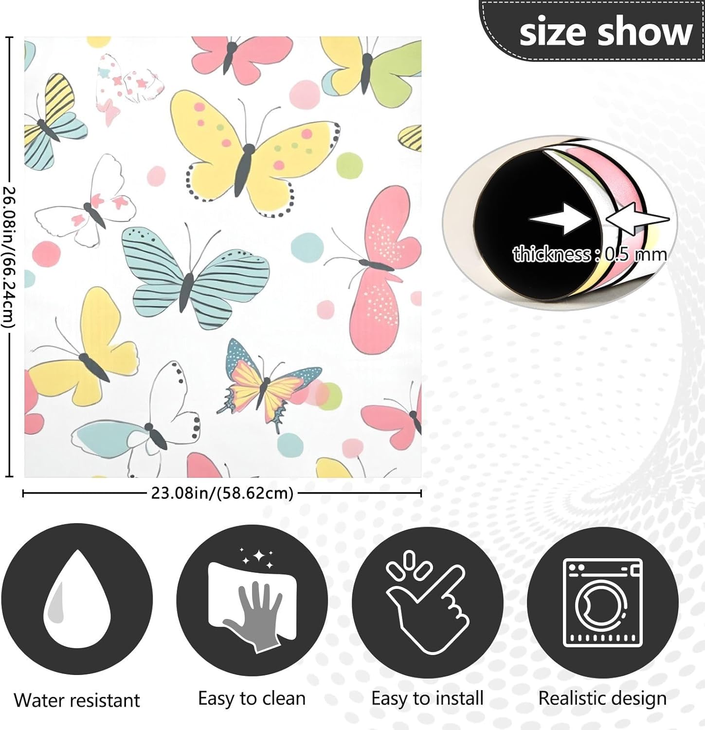 Dishwasher Magnet Cover Large Magnetic Stickers Butterflies Pattern Front Dishwasher Cover Reusable Decal for Home Kitchen Anti-Scratch Refrigerator Decorative Lid Washing Machine Laundry 23