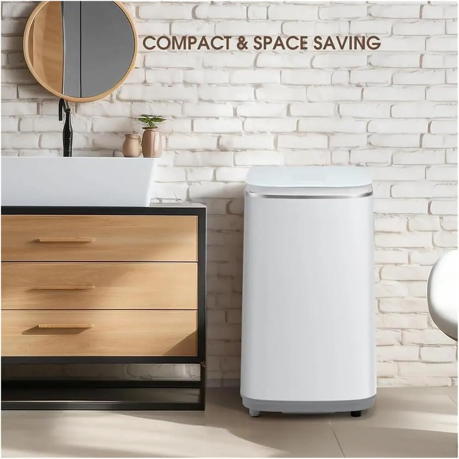 Mini Washing Machine, Portable Washing Machine Small Washer Fully Automatic Compact Design Wash Cycles Touch Control Display,Underwear Washer