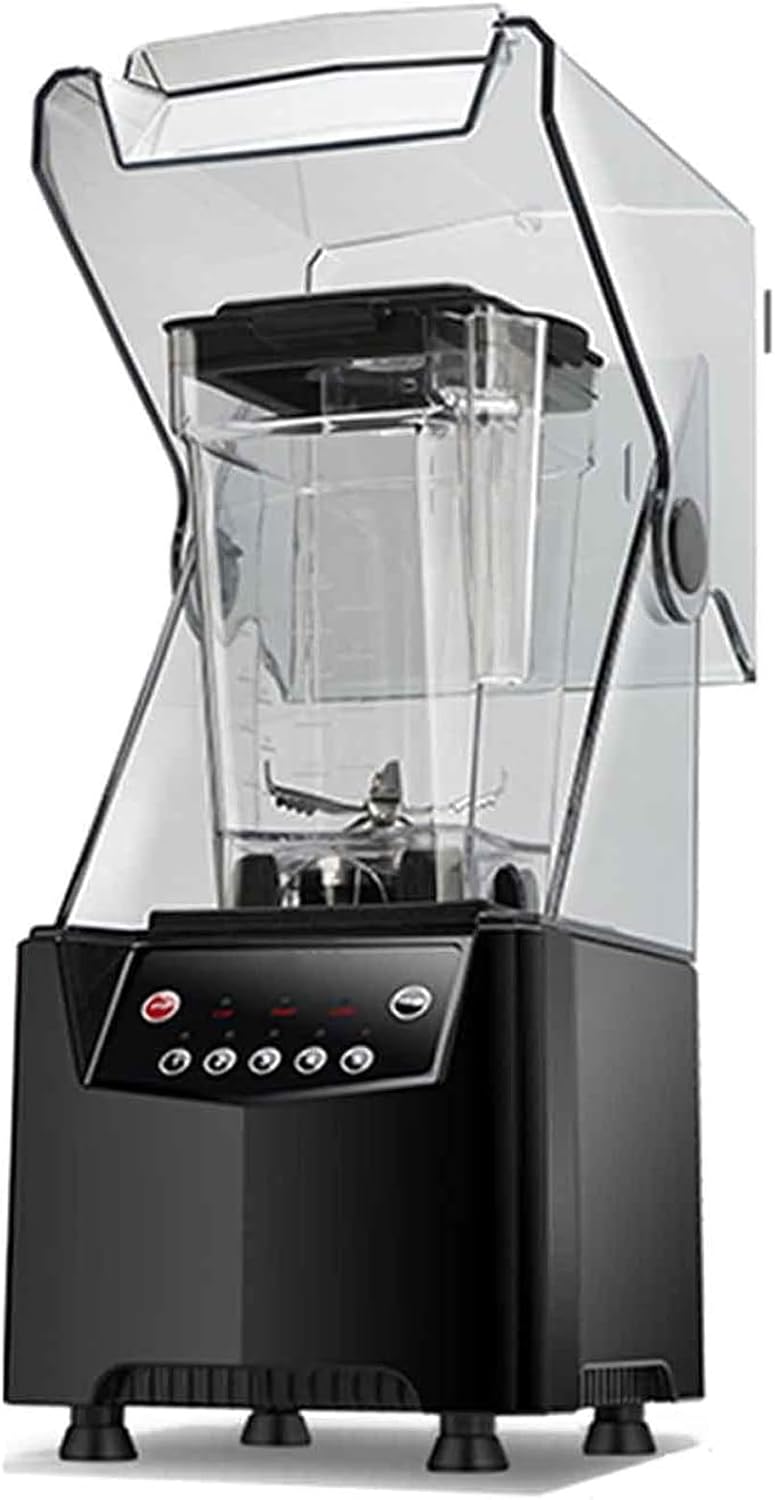 2l Commercial Soundproof Multi-Function Portable Blender with 5 Presets, 17000rpm Shredded Ice with Hood Smoothie Blender, for Milk Tea Coffee Dessert Leisure Shop