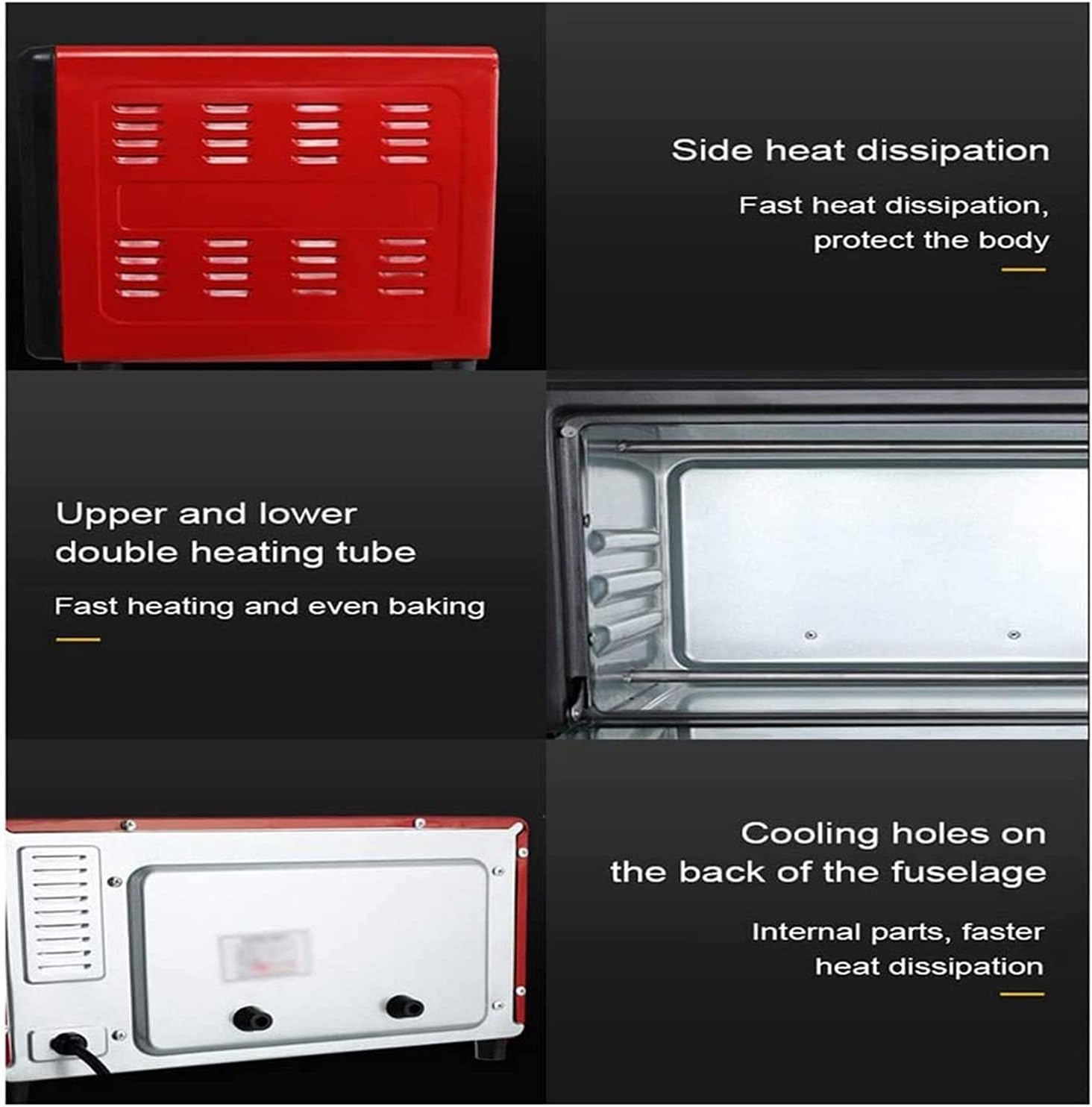 Convection Toaster Oven Cooker, Rotisserie + Electric Air Fryer with Non-stick Fry Basket, Baking Pan & Rack, Skewers, Drip Tray 12L