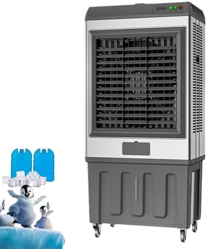 Portable Air Conditioner, Oscillating Tower Fan with Remote, Evaporative Air Cooler with 3 Wind Speeds, Cooling Fan Air Conditioner for Room Office(E)