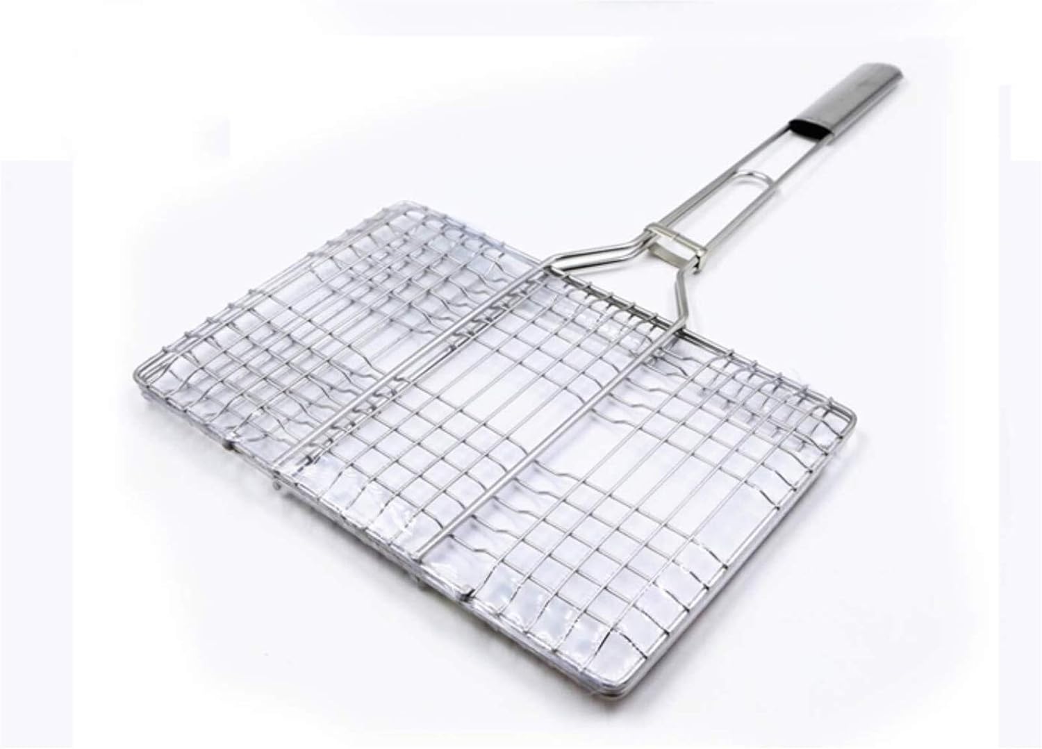 Grill Basket,BBQ Grill Rack, Barbecue mesh Clip,Outdoor Barbecue Tools Square Stainless Steel Grilled Fish Accessories Clip Multi-Use Burger Clip