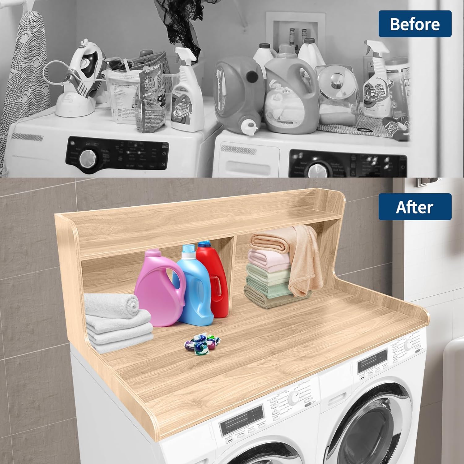 2-Tier Washer Dryer Countertop with 2.75