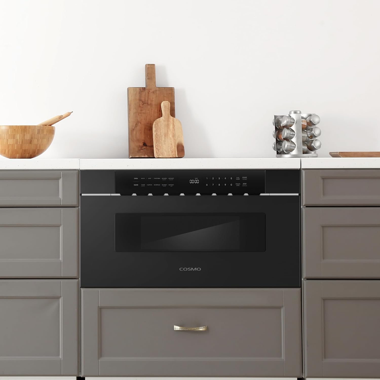 COSMO COS-MWD3012NHBK 30 in. Haven Collection 1.2 cu. ft. Built-in Microwave Drawer, Presets, Touch Controls, Defrosting Rack, Matte Black