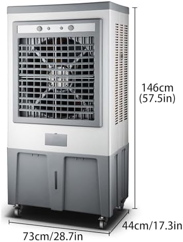 Evaporative Air Cooler, Swamp Cooler Air Conditioner with 6 Ice Packs, 3-Speed Portable Air Conditioner for Factory Room(73 * 44 * 146cm)