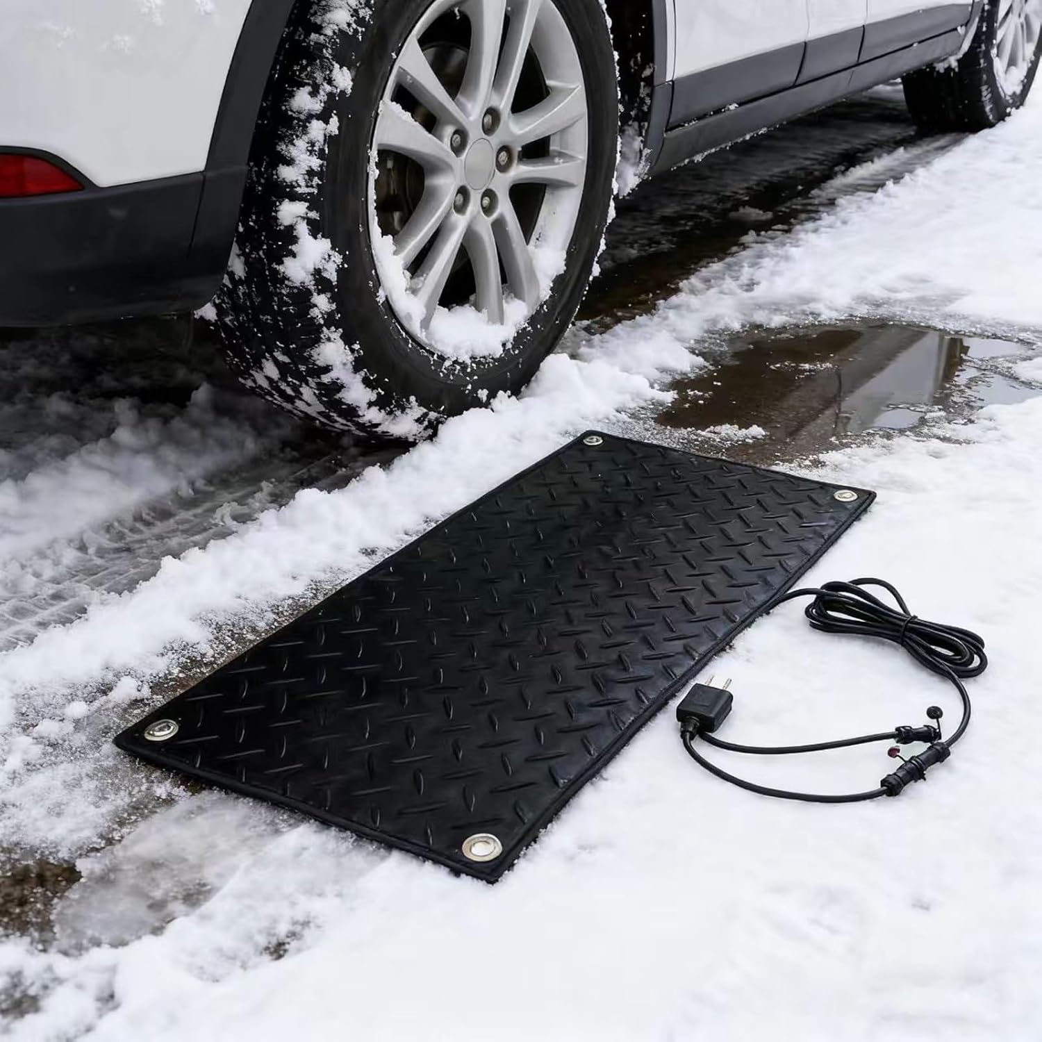 Outdoor Driveway Snow-Melting mat with Power Cord can melt 2 inches of ice and Snow per Hour(60x400cm/23.6x158in)