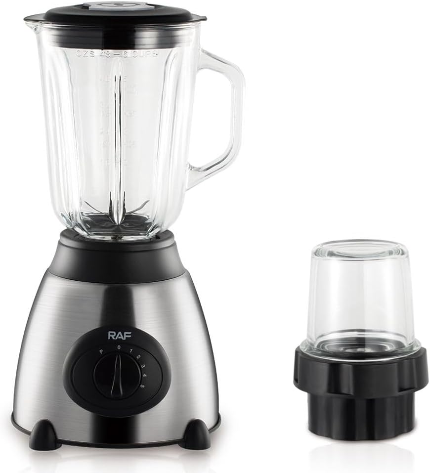 Professional Electric Blender, 1000W Motor, 1.5L Glass Jar, Stainless Steel 6-Blade System, 12000RPM Power, BPA Free
