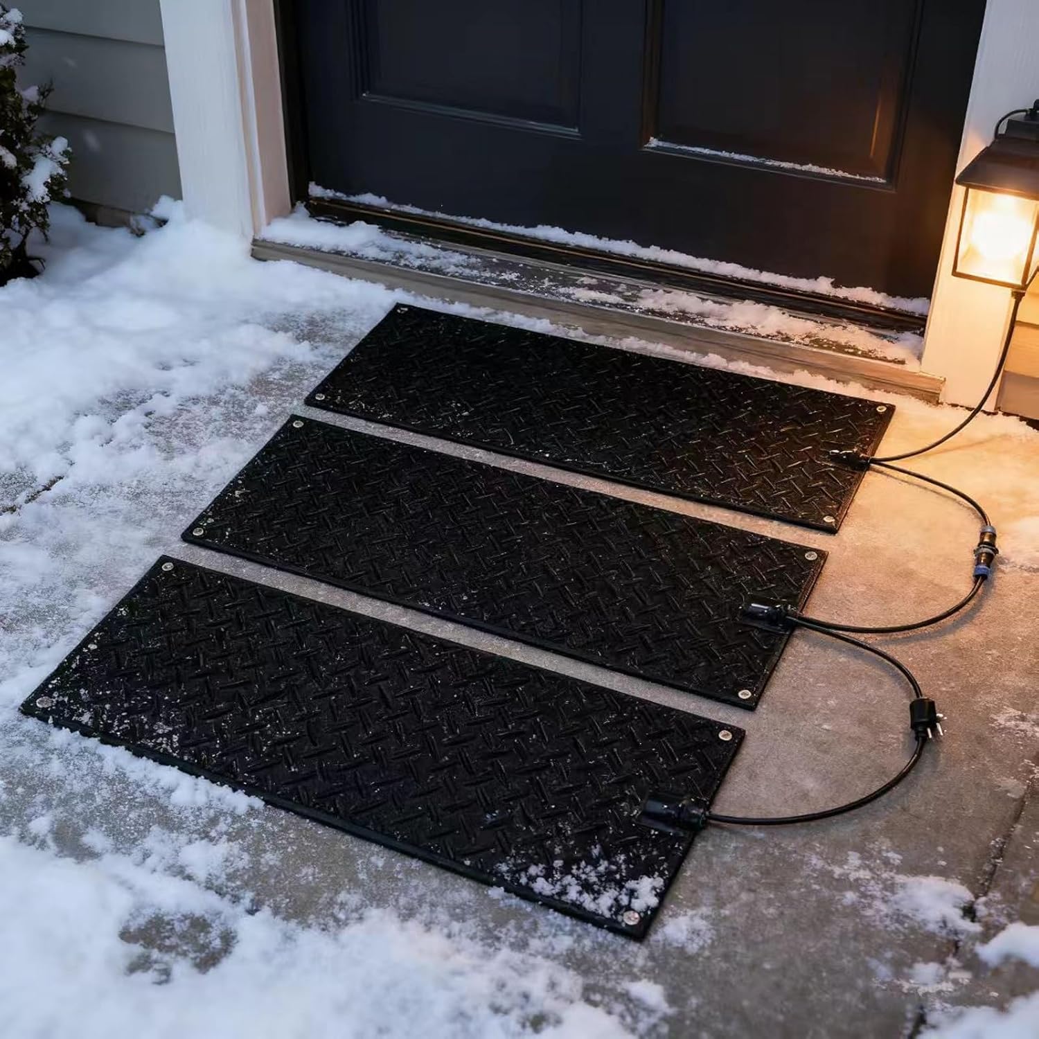 Three Snow-Melting Pads at The Entrance and an electrically Heated Anti-Slip Floor mat are provided to Remove Snow When Entering in Winter to Prevent ice Formation(10x48in/(25.4x120cm))