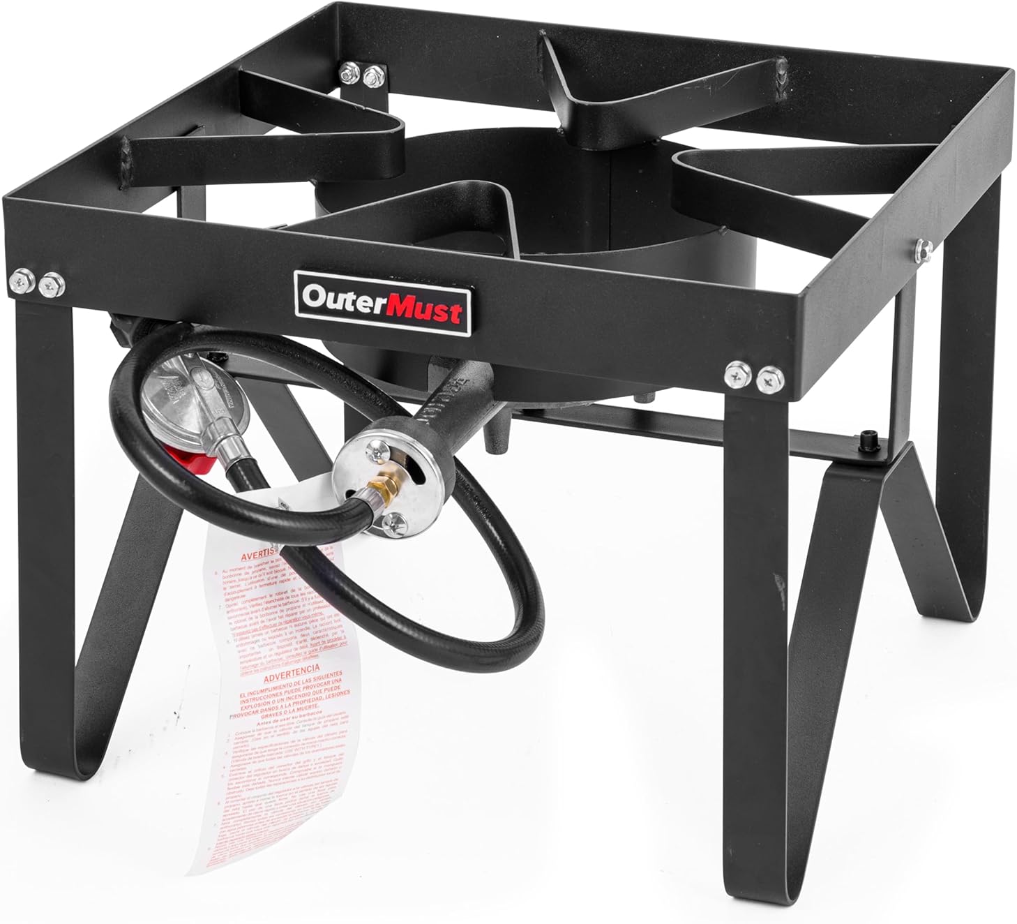 Outdoor Propane Burner Heavy Duty Propane Gas Stoves for Cooking with 10 PSI Regulator and Cast Iron Braided Holes Perfect for Home Brewing, Crawfish Boiler, Turkey Fryer and Seafood Boiler