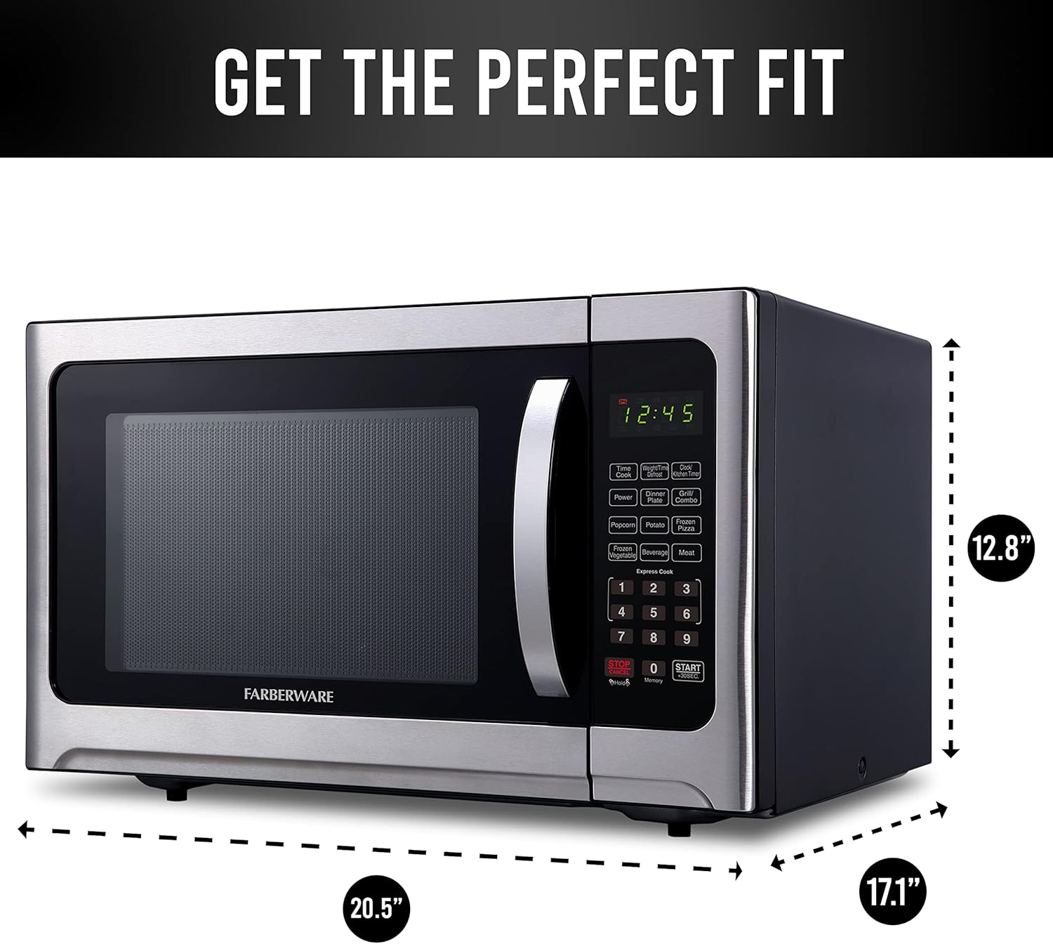 Farberware Countertop Microwave 1100 Watts, 1.2 cu ft - Microwave Oven With LED Lighting & RCA RFR322 Mini Refrigerator, Compact Freezer Compartment, Adjustable Thermostat