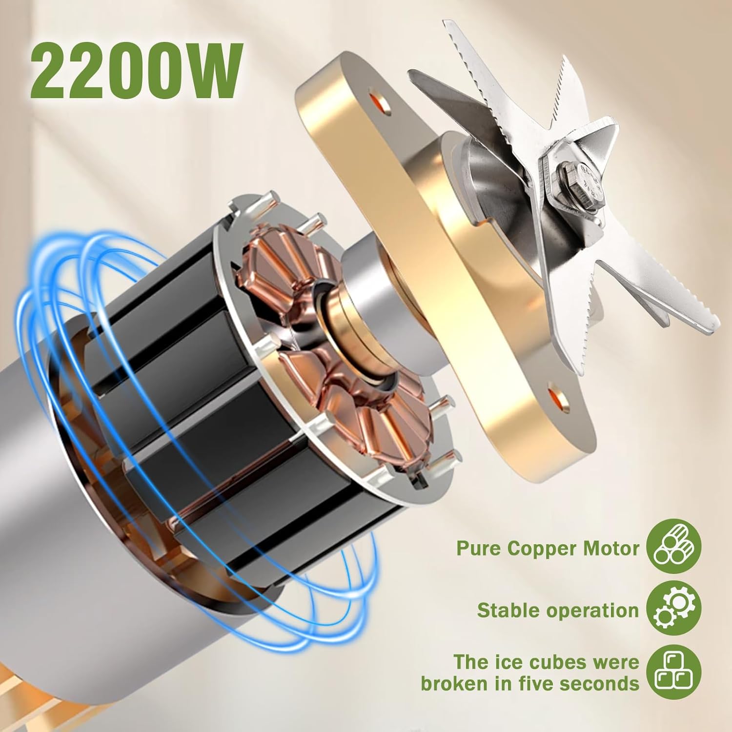 2200W Professional Smoothie & Professional Commercial Blender,with Sound Enclosure, 70oz for Frozen Drinks, Smoothies, Sauces, & More