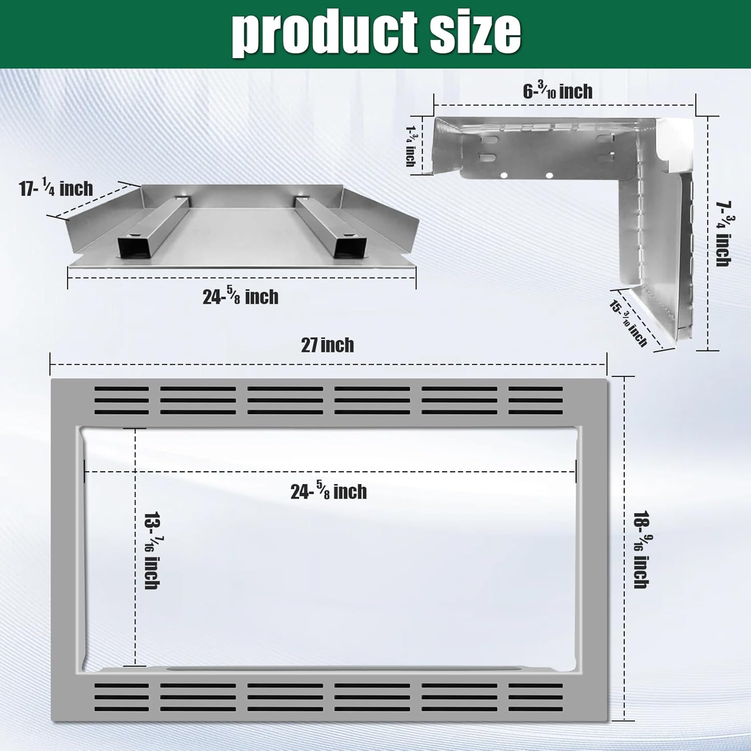 NN-TK922SS 27-inch Microwave Trim Kit Compatible with Panasonic Microwave Ovens, for 2.2 Cubic Feet Microwave Oven, Built-in Stainless Steel 27