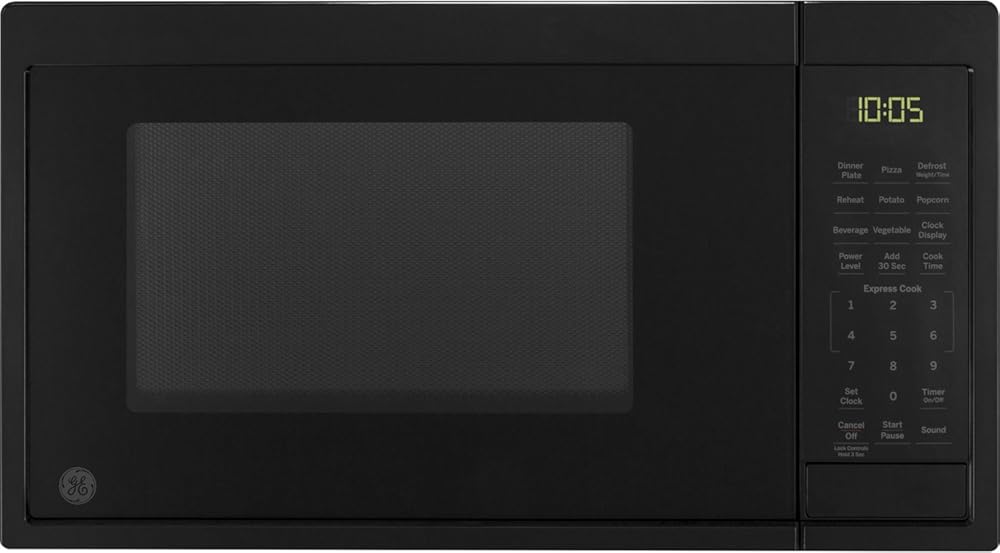 GE Countertop Microwave Oven | 0.9 Cubic Feet Capacity, 900 Watts | Kitchen Essentials for the Countertop or Dorm Room | Black