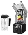 Soundproof Smoothie Blender, Electric Smoothie Maker Fruit Juicer Ice Crusher Soundproof Heavy Duty Smoothie Blender with Soundproof Cover 1.8L 2600W Black (1.8L 2600W)