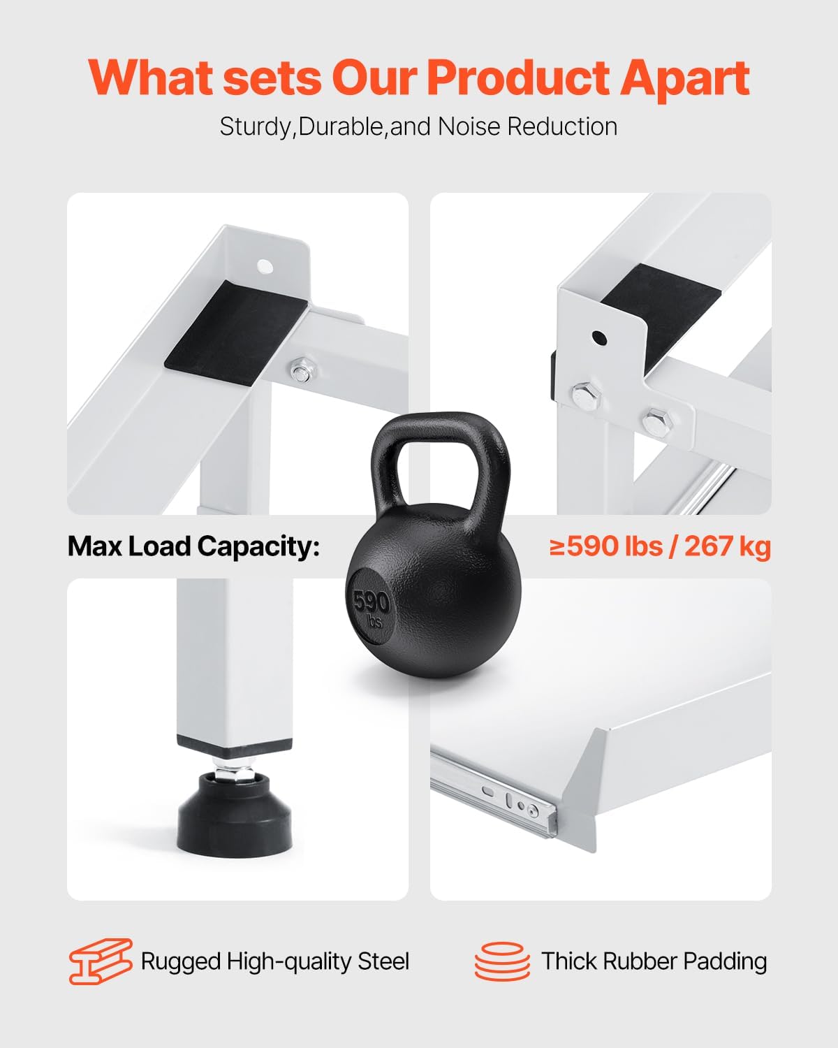 VEVOR Washing Machine Stand, 48.5x25-Inch Washer Laundry Pedestal, 590LBS Load Capacity Washer And Dryer Pedestal Base with Double Trays, 4 Adjustable Feet for Lifting Washing Machines, Carbon Steel