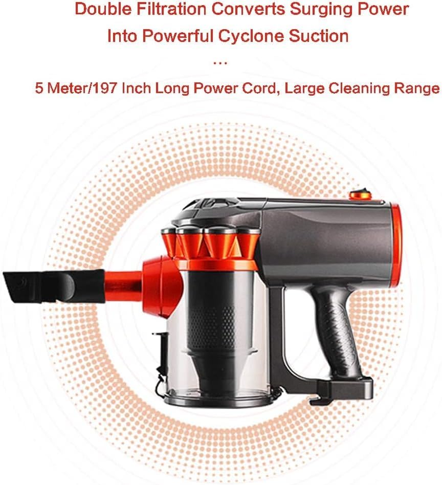 Handheld Vacuum Clean,Upright Vacuum Cleaner Quiet Stick Vacuum Cleaner Corded Light Weight, 18000 Pa Powerful Suction Upright with HEPA Filter, 600W Household Cleaners for Pet Hair Hardwood, Carpet,