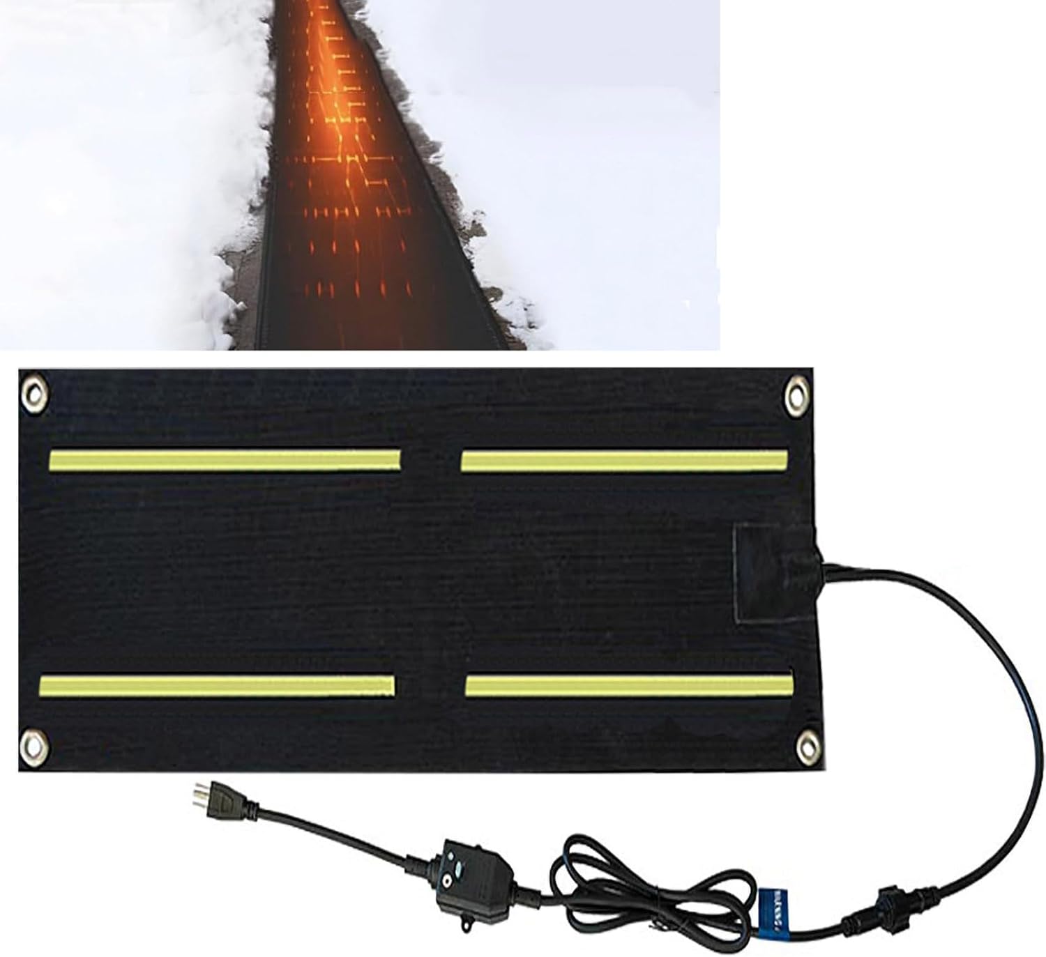 Snow Melting Mats for Entrances, Outdoor No-Slip Rubber Heated Walkway Mats, Large Size Snow and Ice Melting Pads, Winter Removal and Ice Melt Products,30x60inch/76.2x152.4cm