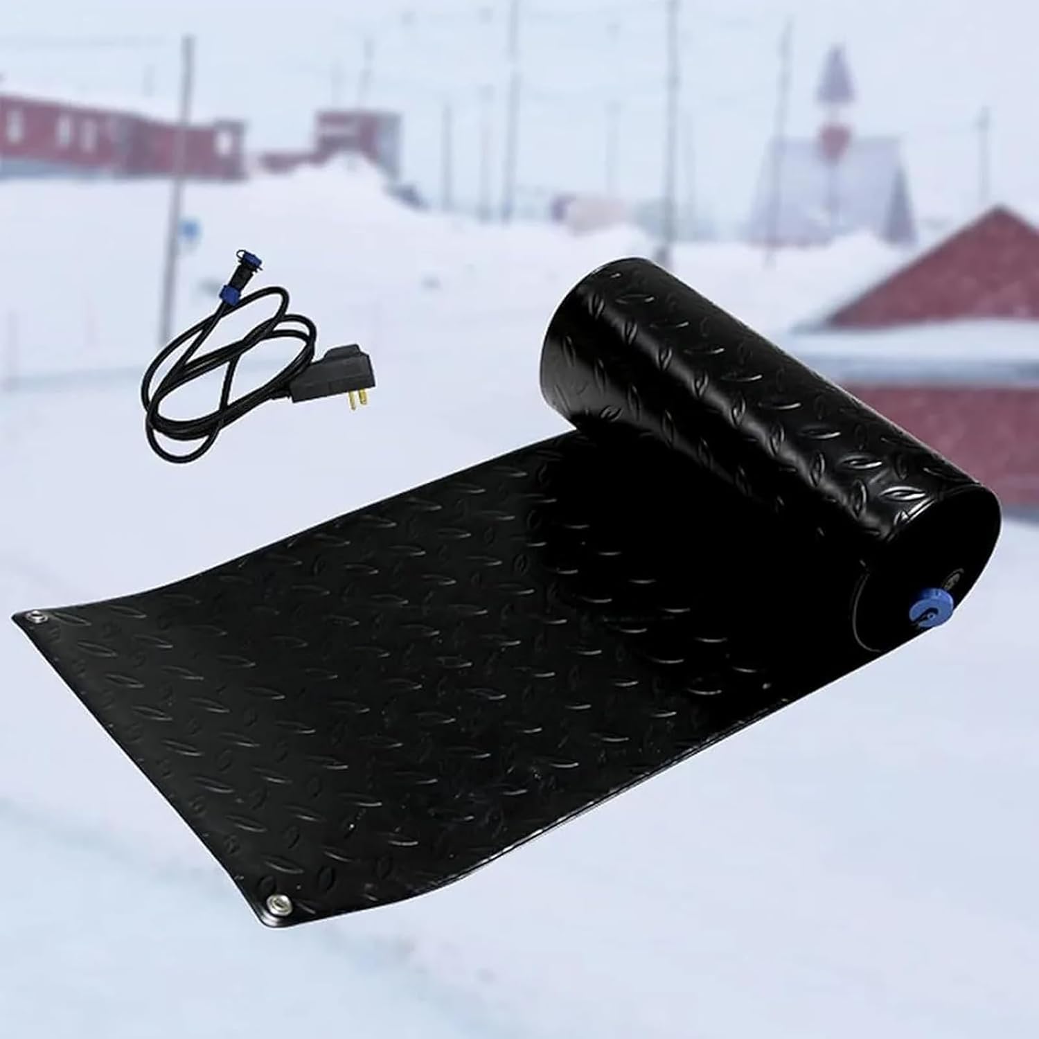 Electric Snow-Melting Pads, Outdoor Heated Snow-Melting Pads, Anti-Slip Rubber Snow-Melting Pads, Electric ice-Melting Pads, Lane Heating Pads, for Snow Removal in Winter(60x400cm/23.6x158in)