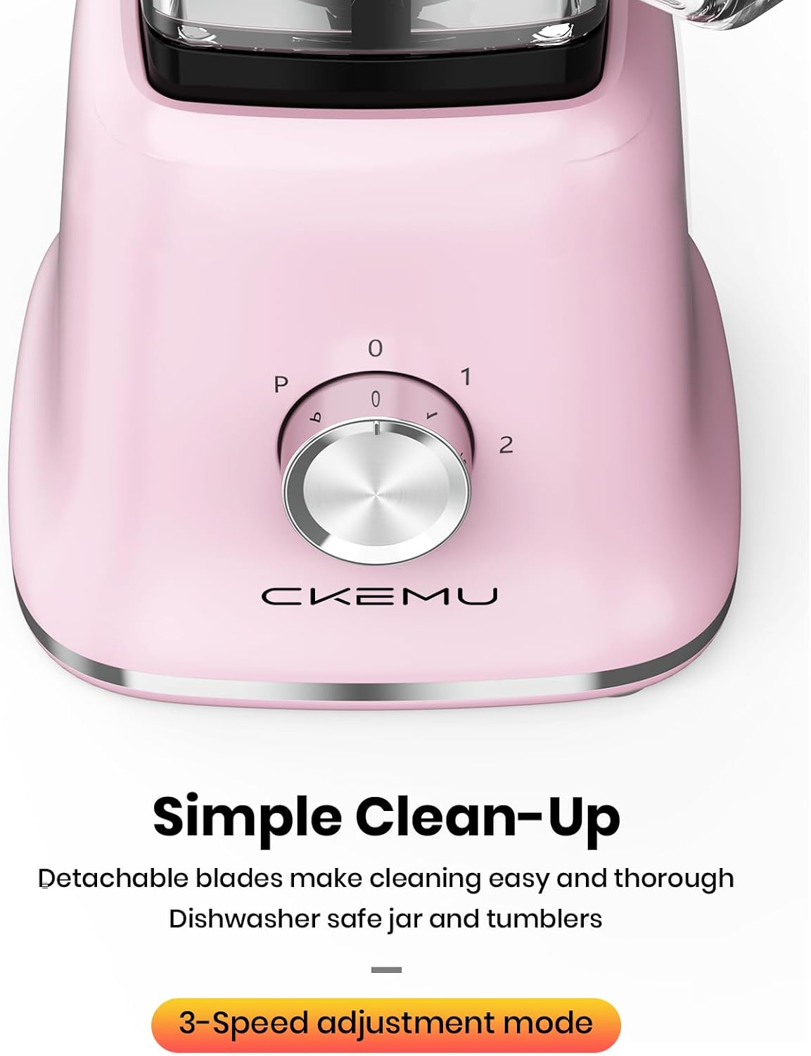 Professional Blender For Smoothies, 58 Oz Glass Jar, Glass Blender Including Puree & Crush Ice Functions, 750 Watts, Macaroon Pink, B02