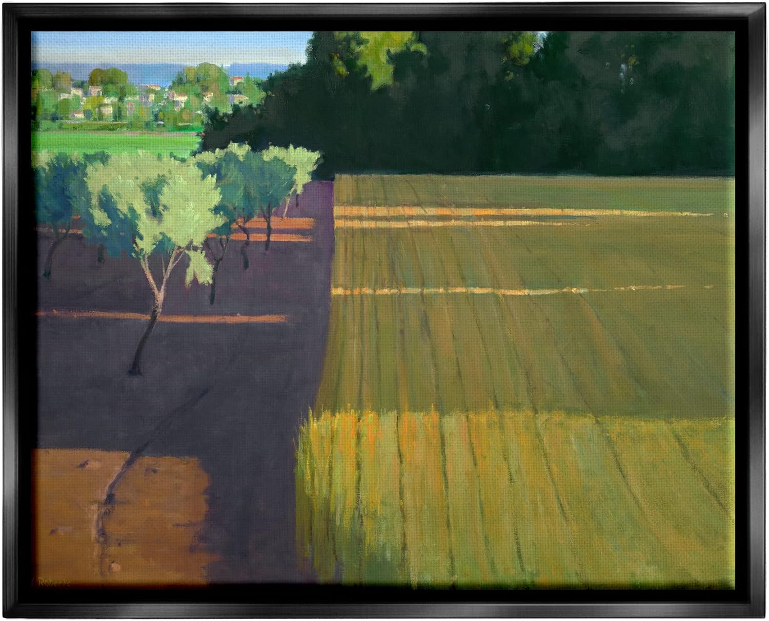 Stupell Industries Orderly Orchard Farm Land Vast Grassland Field Floating Framed Wall Art, Design By Ian Roberts