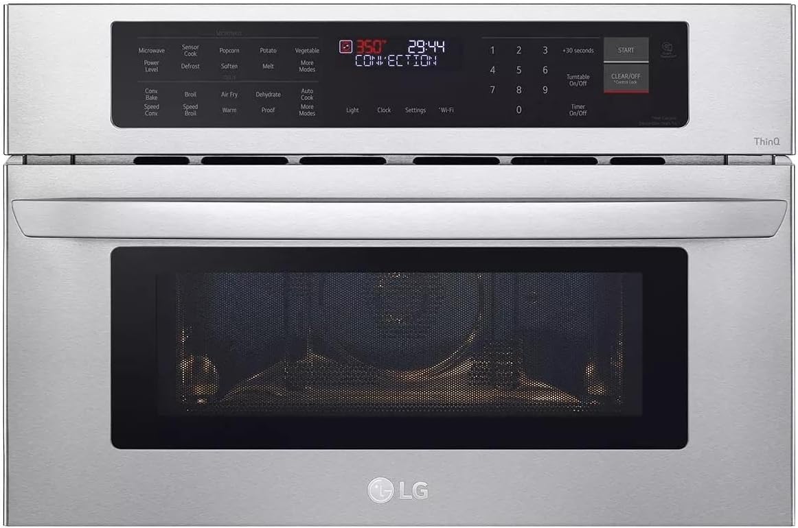 LG 30 in. Width 1.7 cu. Ft. Smart Stainless Steel Built-in Microwave and Speed Oven with Convection and Air Fry MZBZ1715S