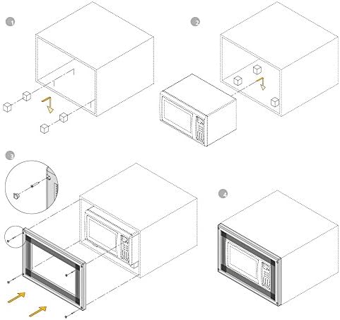 Emuca 8934725 Microwave Framework for Fixing Into Cabinet, Silver/Grey, 60 cm