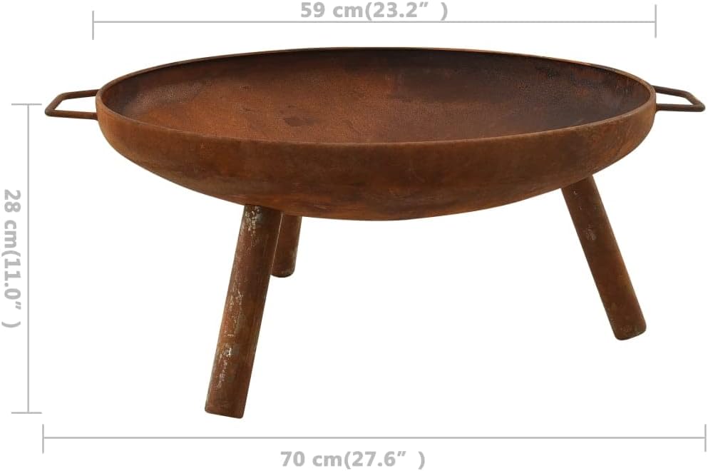 Fire Pit for Outside Outdoor Wood Burning Small Bonfire Pit Steel Firepit Bowl for Patio Camping Backyard Deck Picnic Porch,Fire Pit 27.6