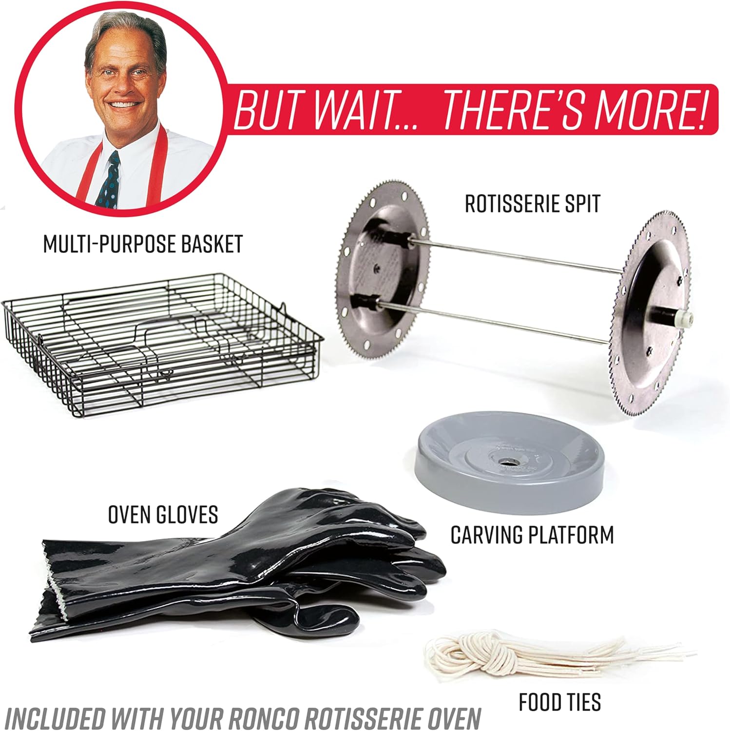 Ronco Digital Rotisserie Oven, Platinum Digital Design, Large Capacity (12lbs) Countertop Oven, Multi-Purpose Basket for Versatile Cooking