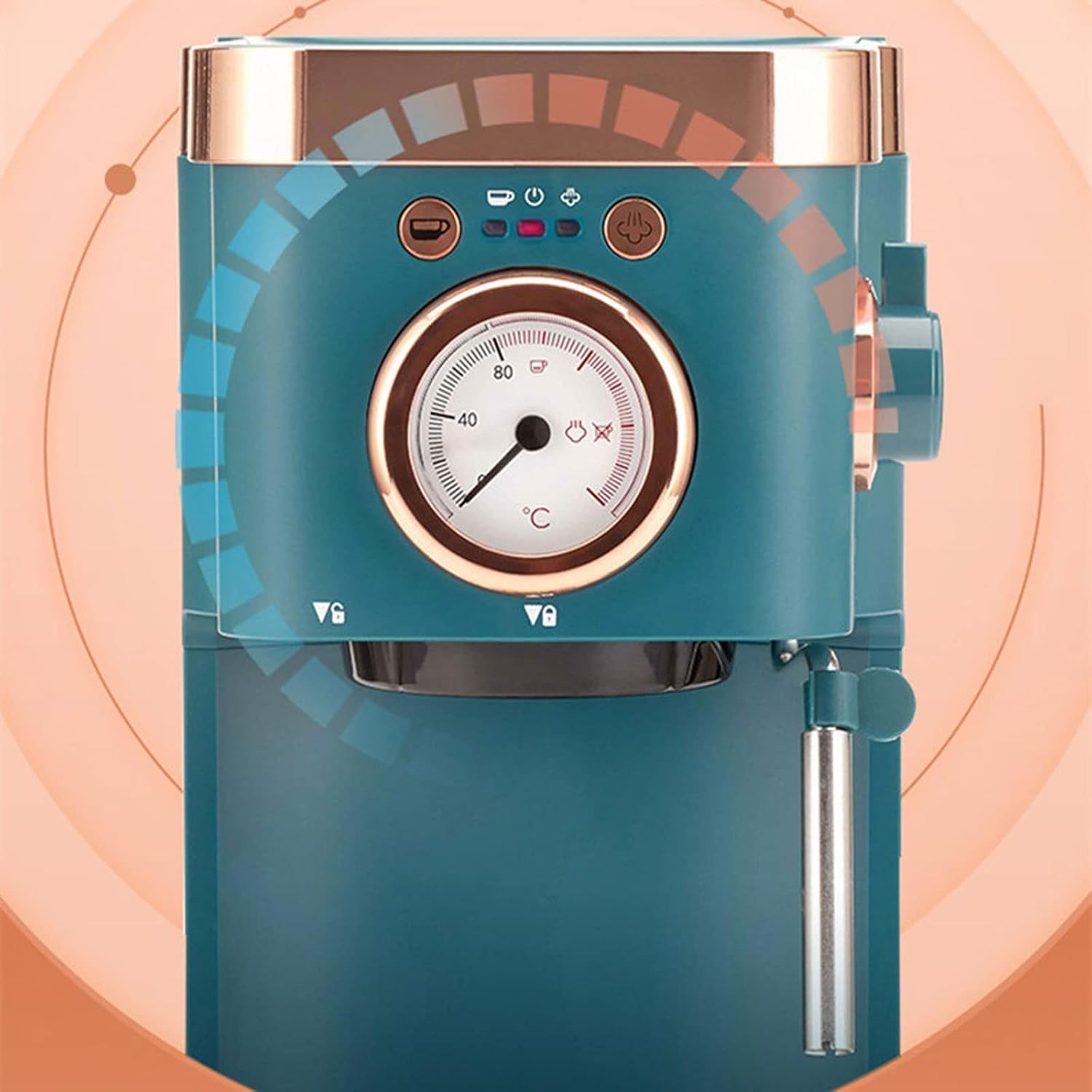 Coffee Machines Small Retro Coffee Maker Italian Electric Espresso Coffee Machine Automatic Steam Milk Frother Home Appliances