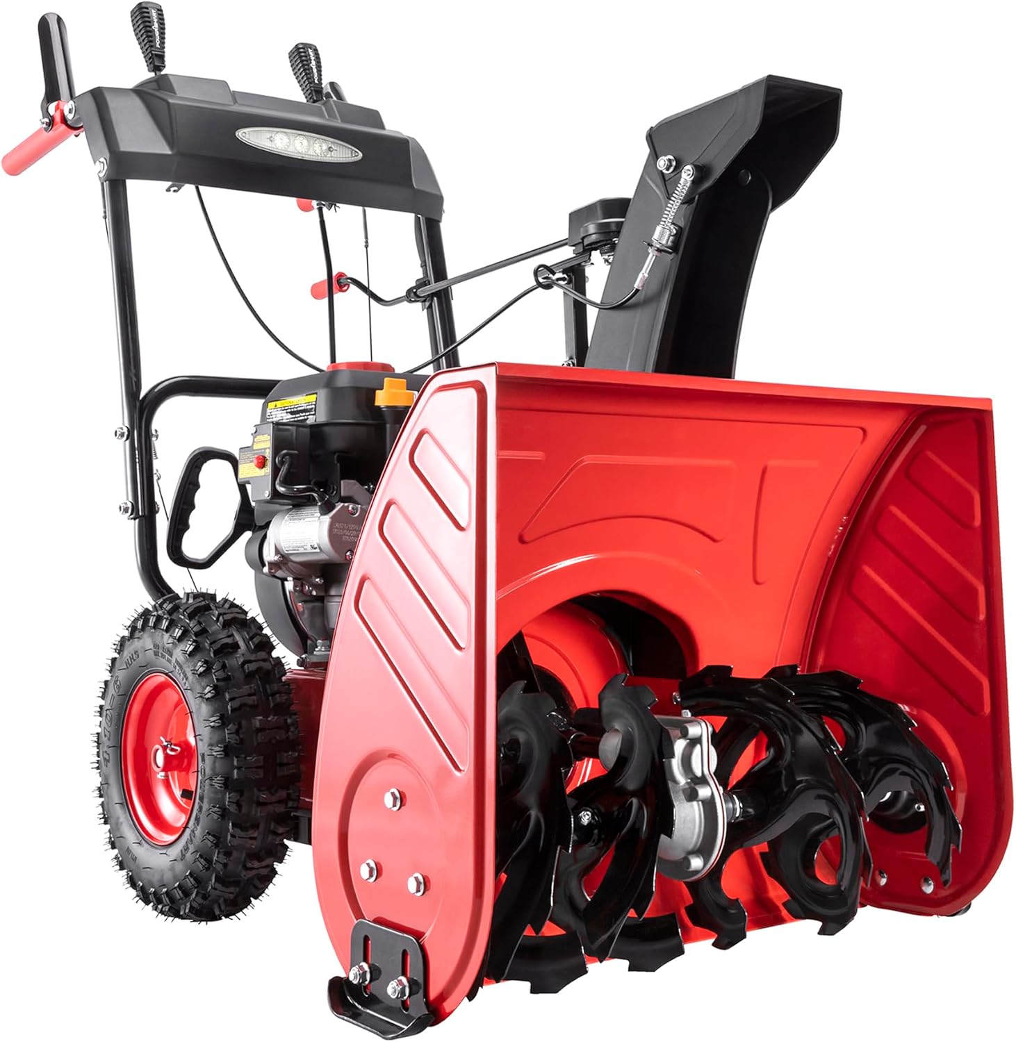 PowerSmart Snow Blower Gas Powered 24 Inch Self-Propelled 2-Stage 212cc Engine with Electric Start, LED Headlight