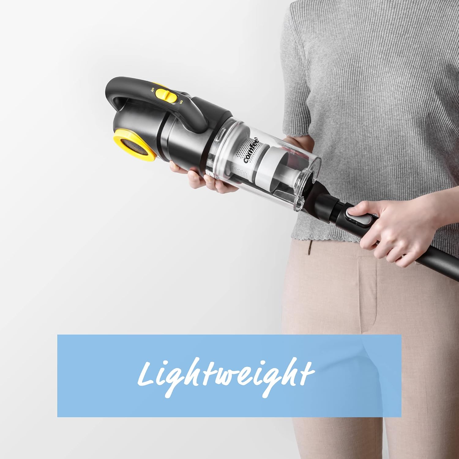 COMFEE' 20S 3 in 1 Lightweight Stick Vacuum Cleaner, Powerful Suction Corded Handheld Vac for Pet Hair, Black