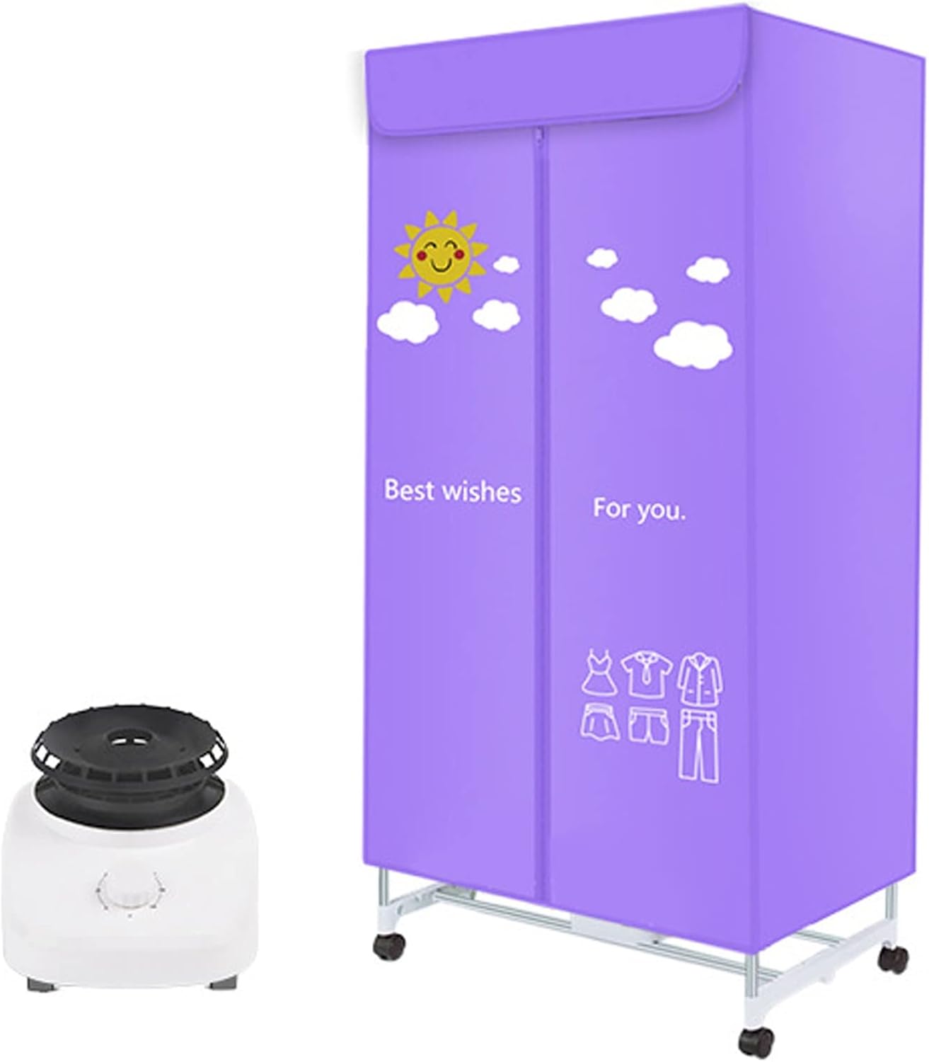 1000W Electric Heated Clothes Airer Dryer Rack Home Portable Laundry Dryer Machine Standing Electric Clothes Drying Rack， Double Layer， Overheating Protection,D