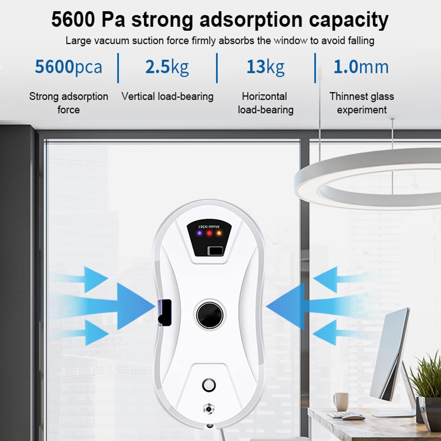 Window Cleaner Robot,Smart Window Vacuum Cleaner with Automatic Water Spray,Glass Cleaning Robot with Remote Control,for Interior/Exterior Highrise Windows