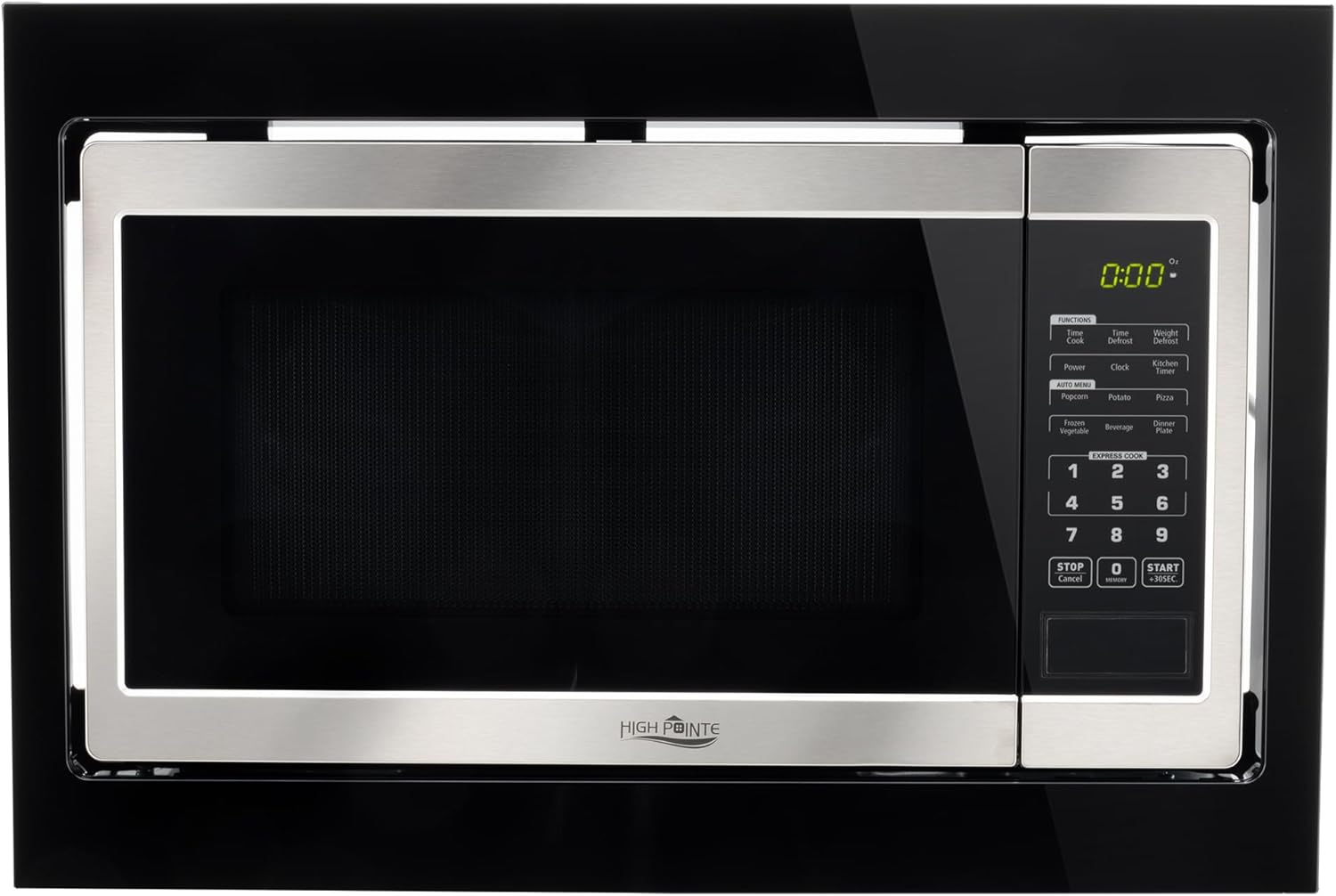 High Pointe Stainless Steel Microwave with Trim | 1.0 Cu. Ft. | 6 Cook Settings | 10 Power Levels | Child Lock | Touch Pad Controls