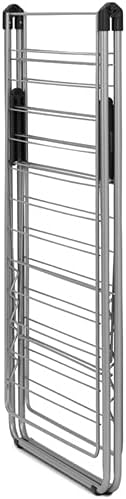 Brabantia HangOn Laundry Drying Rack (82ft / Metallic Gray) Compact, Foldaway, Adjustable Indoor Stainless Steel Clothes Horse