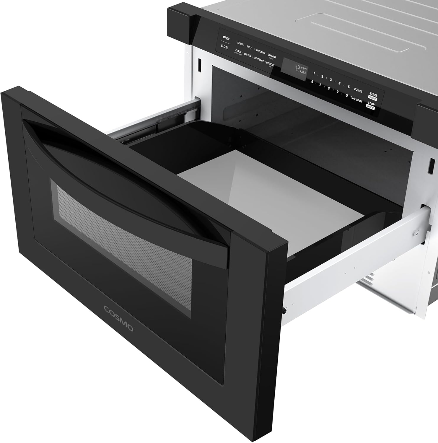 Cosmo COS-12MWDBK 24 in. Haven Collection 1.2 cu. ft. Built-in Microwave Drawer, 1000W, Touch Controls, Defrosting Rack in Matte Black