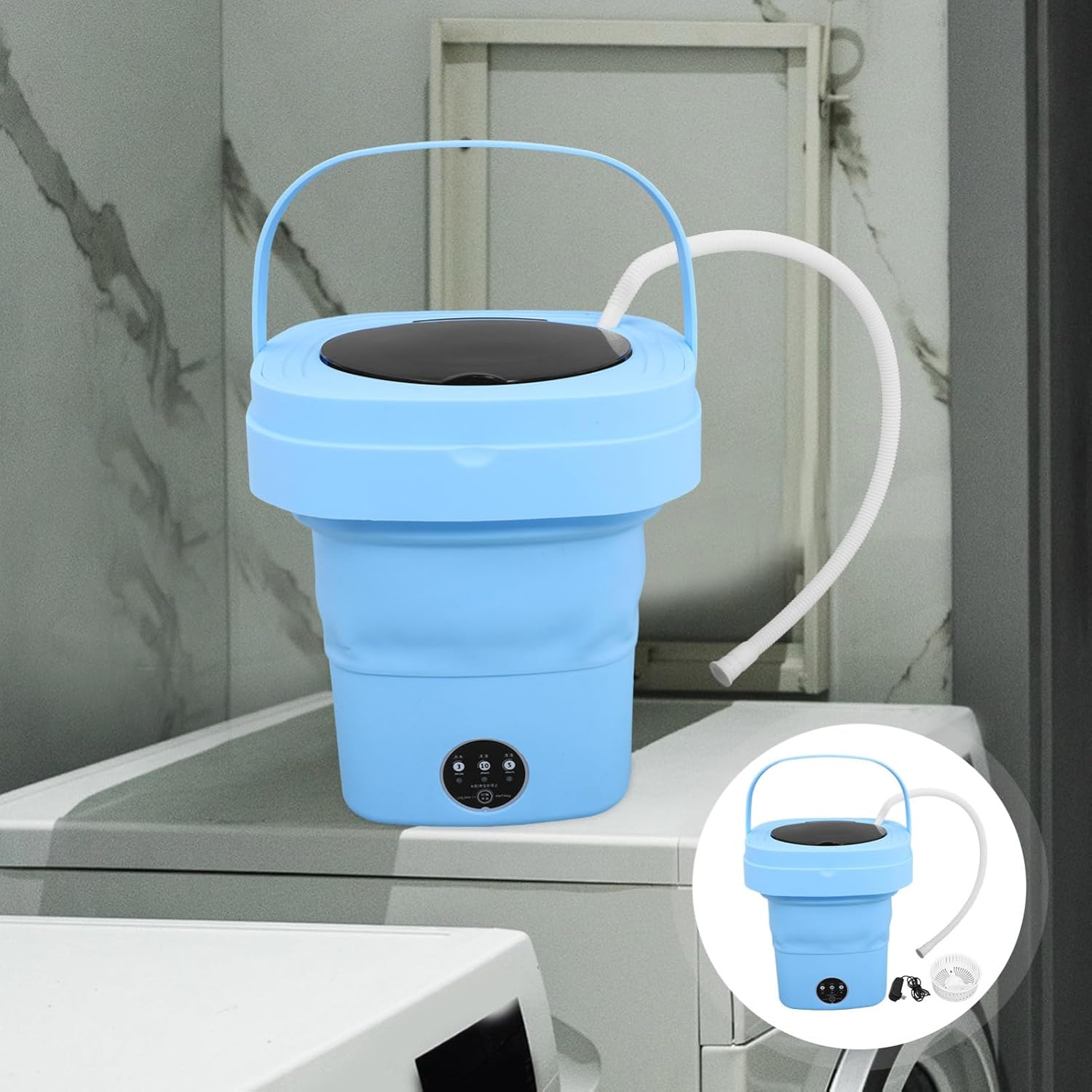 Portable Mini Washing Machine Compact Folding Design Capacity Wash -dry for Travel Dorm and Home Use for