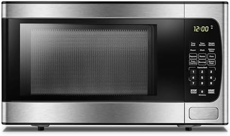 Danby DBMW0924BBS 0.9 Cu.Ft. CounterTop Microwave In Black Stainless Steel - 900 Watts, Small Microwave With Push Button Door