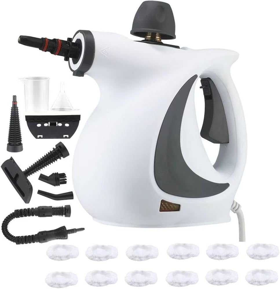 Handheld Steam Cleaner High Pressure Steamer for Home Use, Multi-Surface Cleaning for Kitchen, Bathroom, Upholstery, Car Interior (1 Set Steam Cleaner + 12 Fiber Cloths)